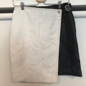 Black and white rocker mini skirt